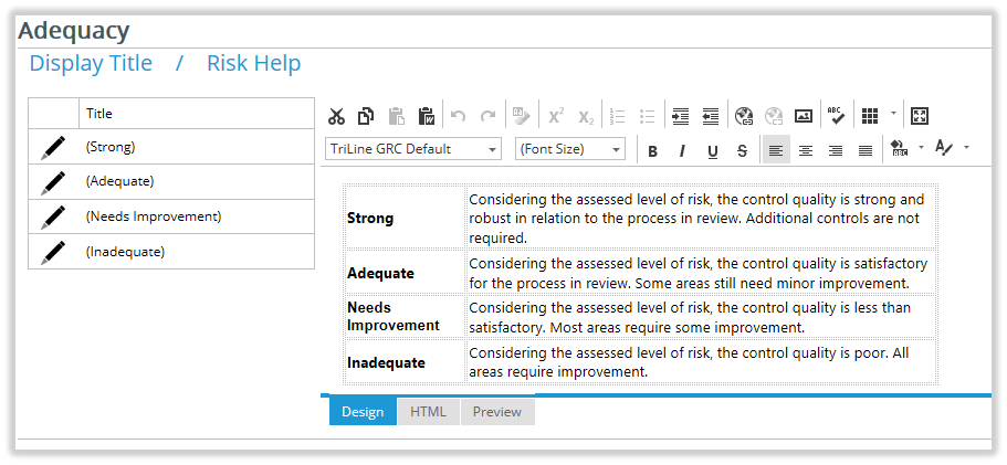 The 'Adequacy' Page