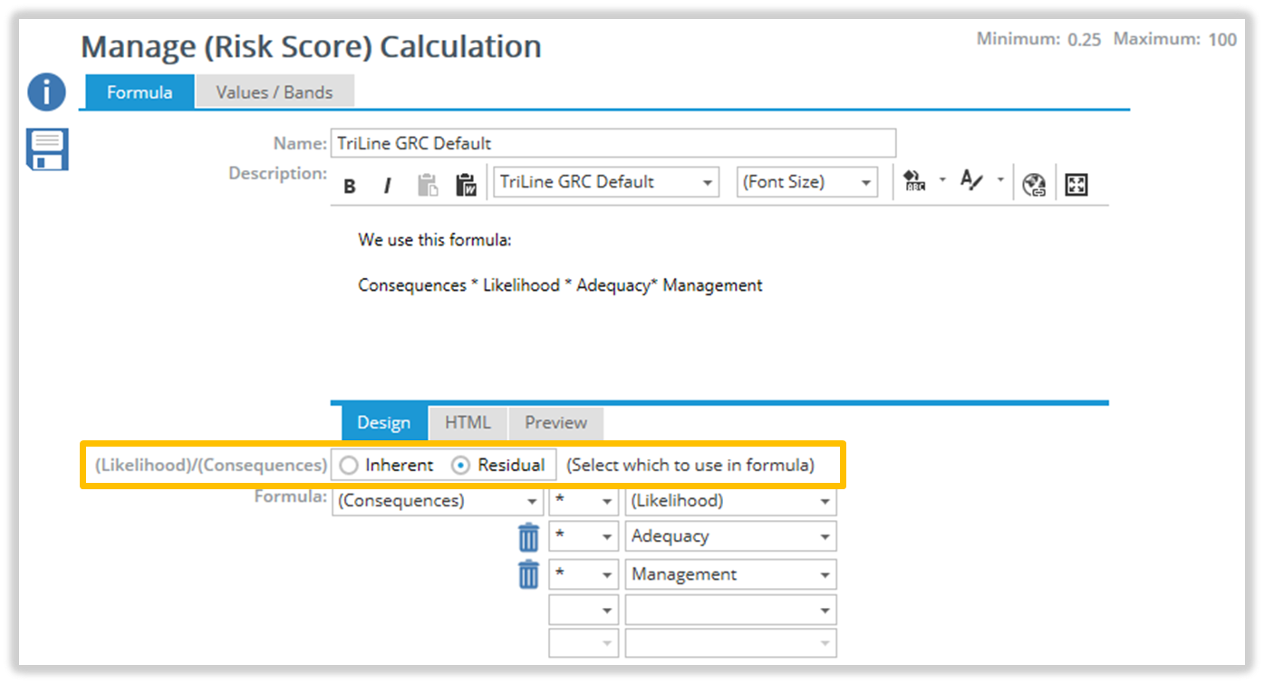 The Risk Score Calculation Page