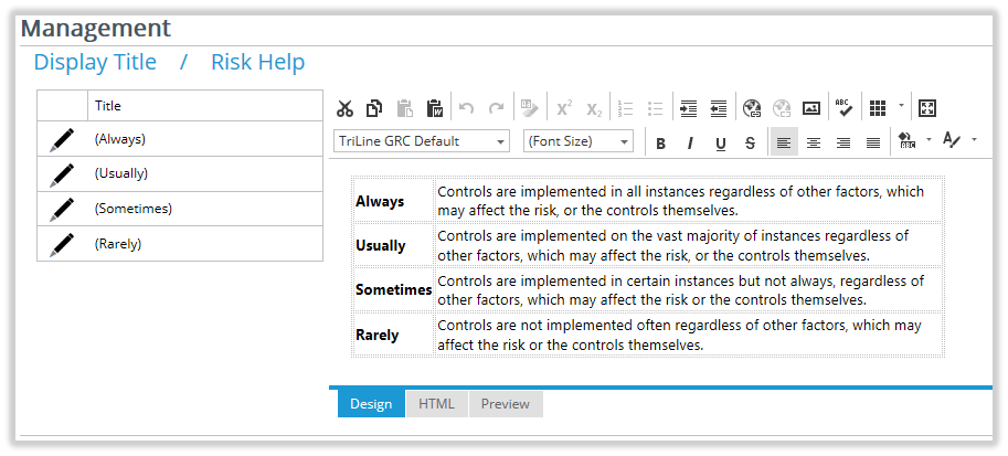 The 'Management' Page