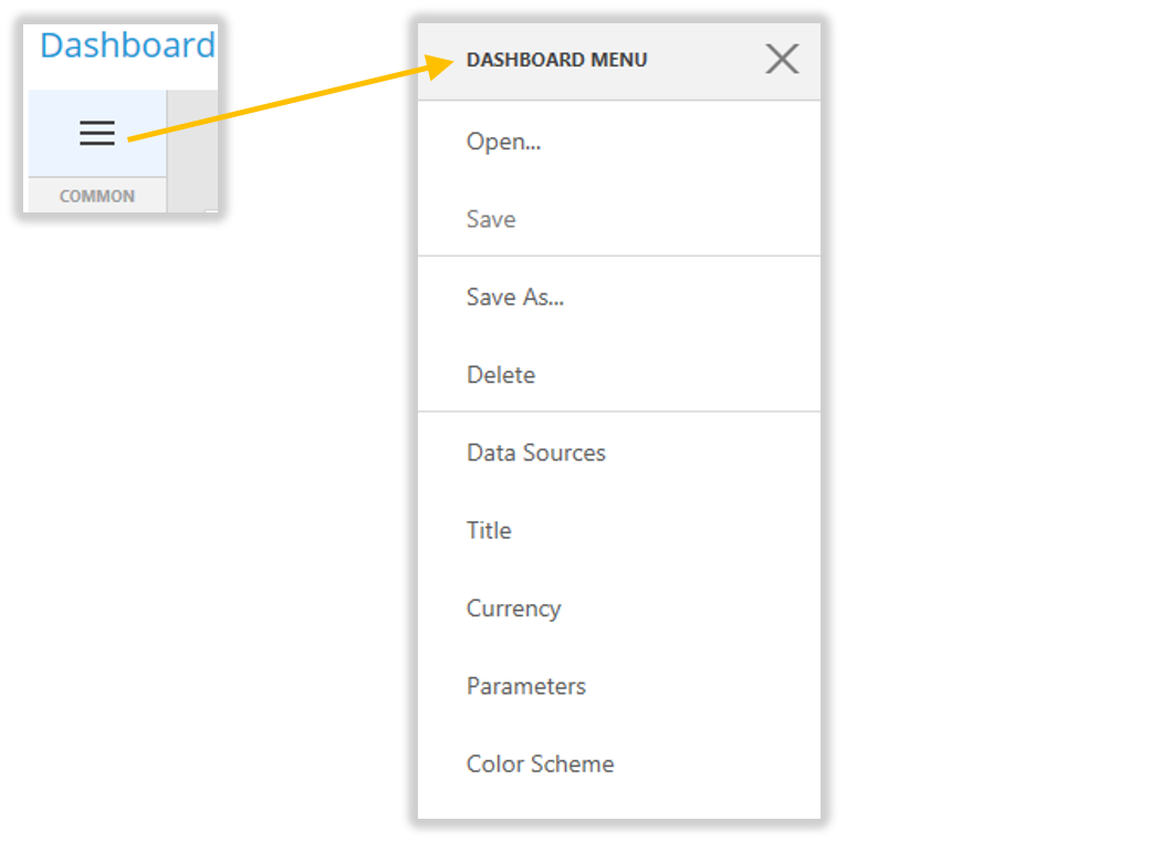 Dashboard Menu