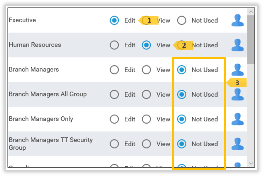 'HR' Record Security for each Security Group