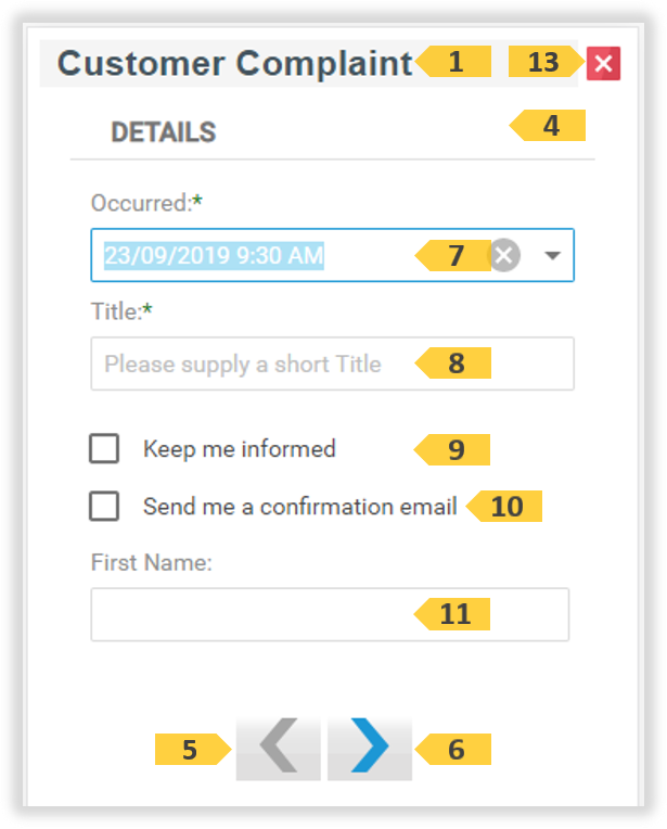 Create New Event Step 1
