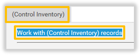 The Control Inventory Menu