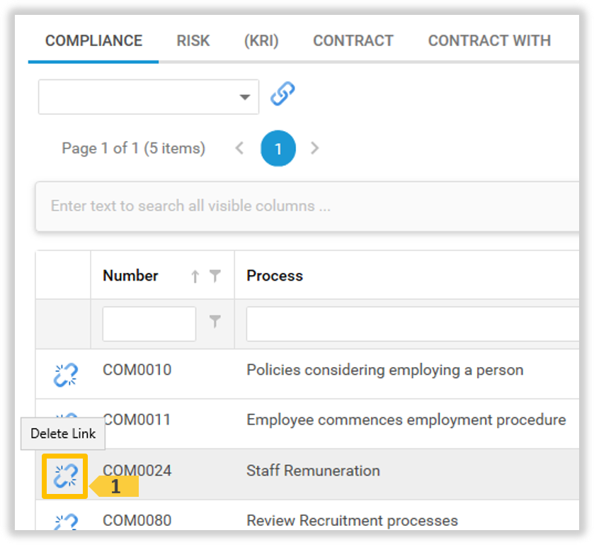 The 'Delete Link' icon