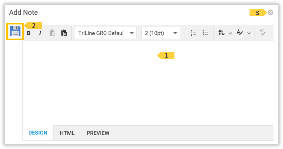 The 'Add Note' window