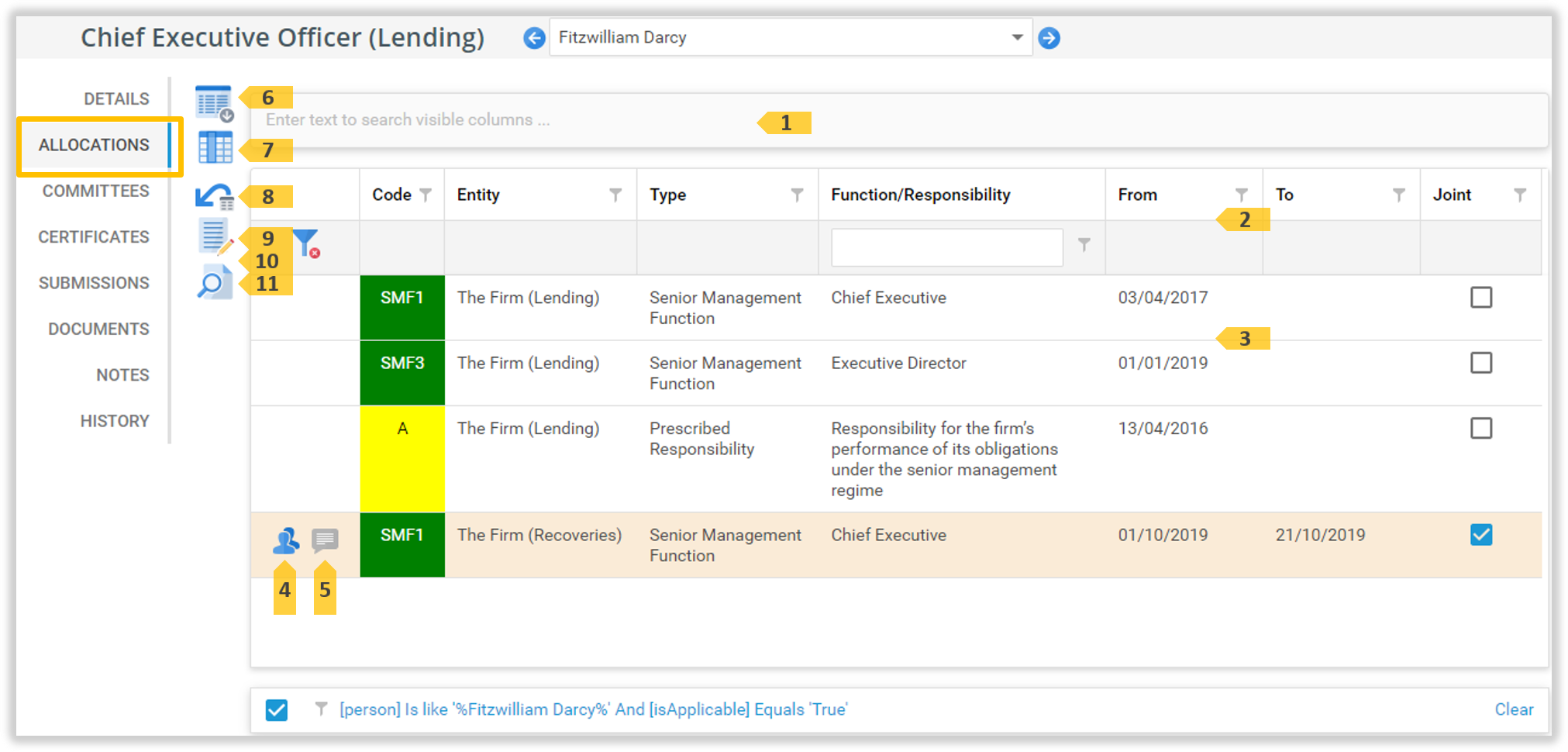 The 'Allocations' tab